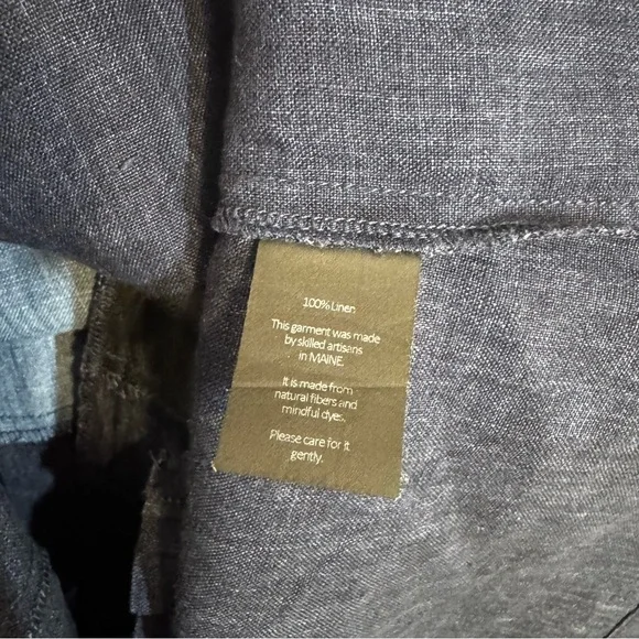 Anthropologie Nuthatch Linen Blue Colorblock Sleeveless Summer Shift Dress Med - Picture 6 of 6